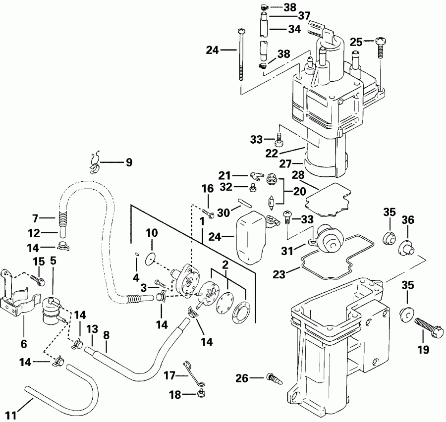 ��������� �������� ����� EVINRUDE E70 PL4SSR 4-Stroke, Elec. Start, TNT, 2  - el ����� & Separator - el Pump & Separator