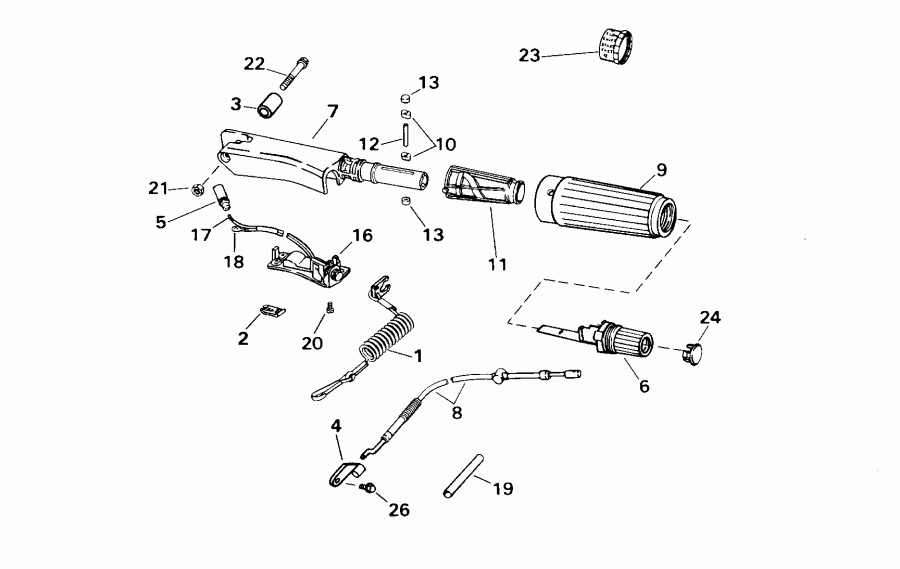 ��������� ����� Evinrude E8RVL4SSB 4-Stroke, Rope Start, Tiller,   - ee������ Handle / eering Handle