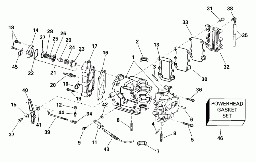 ��������� ����� ������� E8WRLSSC Commercial, Rope Start, Tiller,  - linder & Crankcase - linder & ������ ���������