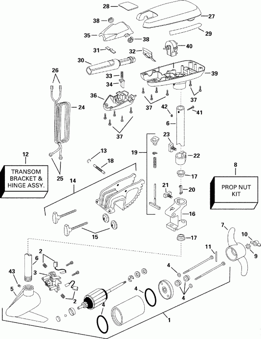 �������� ��������� ����� Evinrude P/N 773163 SeaQuest 36HP 2000  - aquest 36 H / aquest 36 H