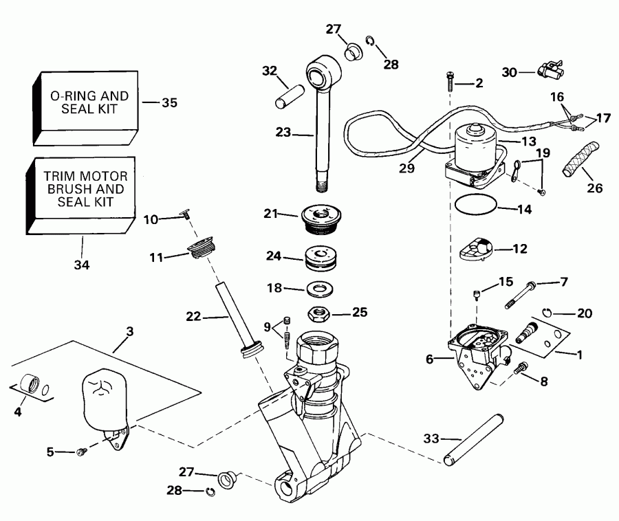 ��������� ��������� Evinrude RE115FXSSH FFI, Elec Start, TNT, 25 IN.   - wer Trim/tilt Hydraulic Assembly