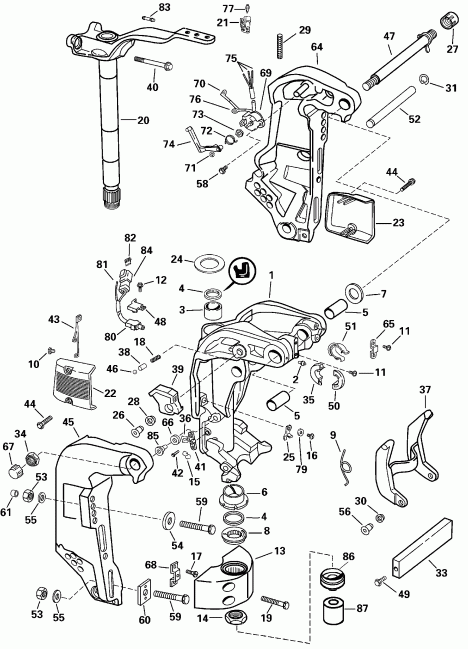 �������� ����� Evinrude RE115FXSSH FFI, Elec Start, TNT, 25 IN.   - dsection