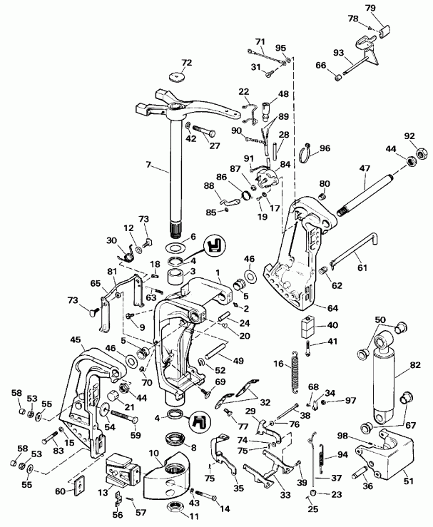 ����� EVINRUDE E100STLESB 1990  - dsection / dsection