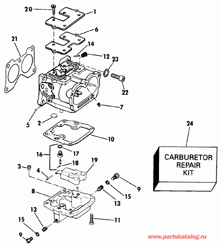 ��������� ��������� Evinrude E100WTLESM 1990  - rburetor