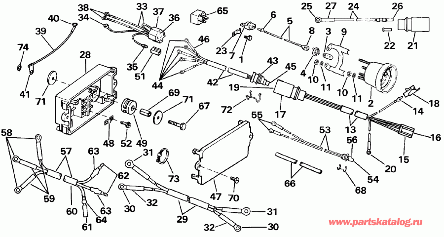 ��������� ����� Evinrude E100WTXESM 1990  - wer Trim / tilt ��������� / wer Trim/tilt Electrical