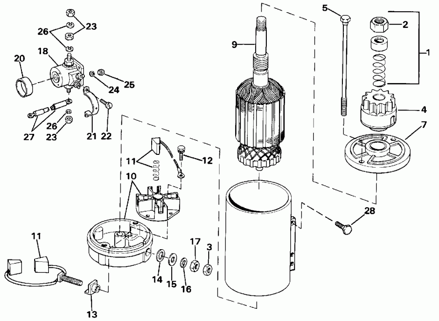����� Evinrude E115MLESB 1990  - ectric Starter & Solenoid / ectric ������� & Solenoid