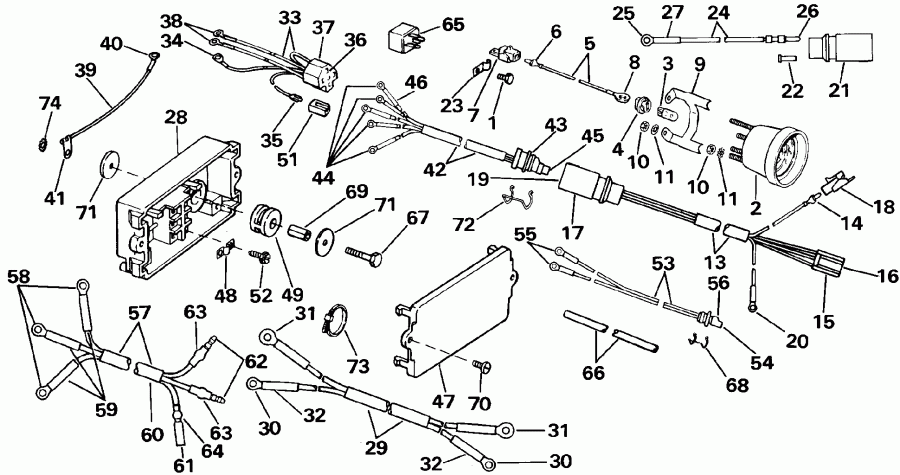  Evinrude E115TXESB 1990  - wer Trim / tilt  - wer Trim/tilt Electrical