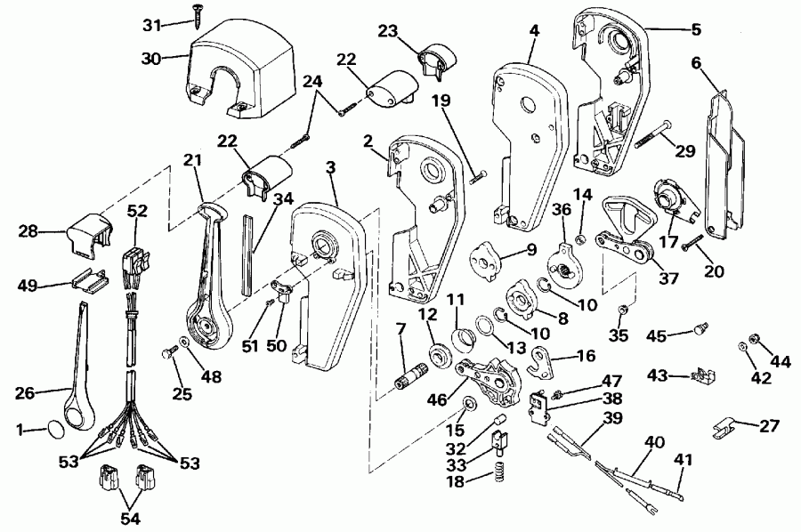 ��������� �������� ����� EVINRUDE E120TLESB 1990  - Binnacle Mount, Dual Lever - Binnacle ���������, Dual �����