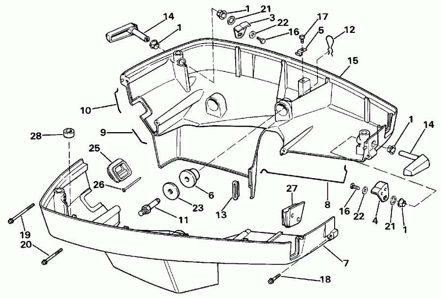  Evinrude E125ESXESS 1990  - wer Engine Cover