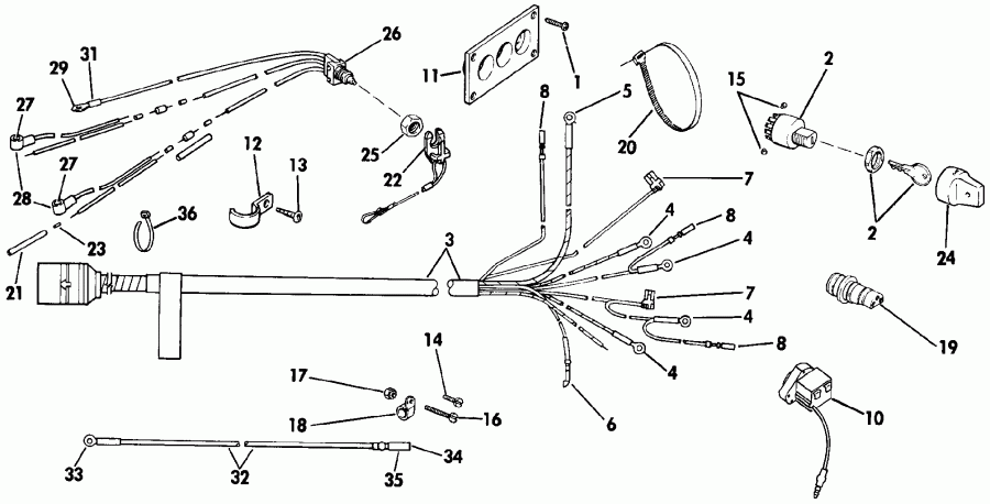 ��������� �������� ����� Evinrude E140CXESR 1990  - rburetor � ��������� �������� / rburetor And Linkage