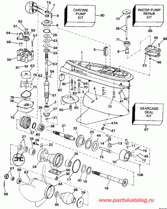 ��������� Evinrude E140TXESE 1990  - 140cx �������� ��������