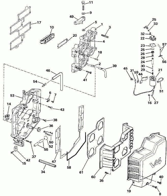 ��������� ����� EVINRUDE E140TXESE 1990  - take Manifold