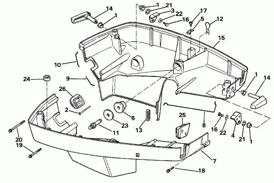 �������� ��������� ����� Evinrude E140TXESE 1990  - wer ������ ��������� (�����) / wer Engine Cover