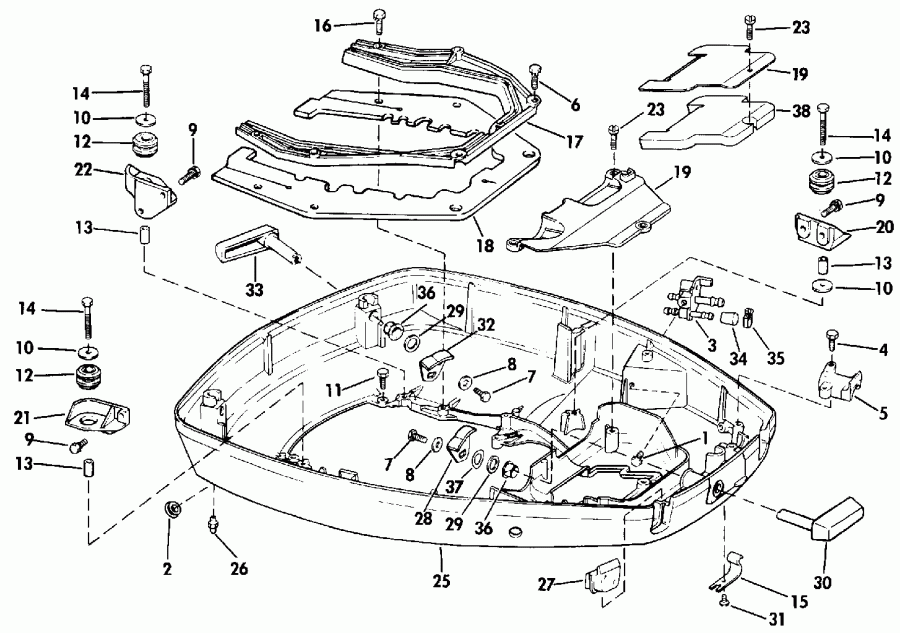 �������� ����� EVINRUDE E150TLESB 1990  - wer Engine Cover - wer ������ ��������� (�����)