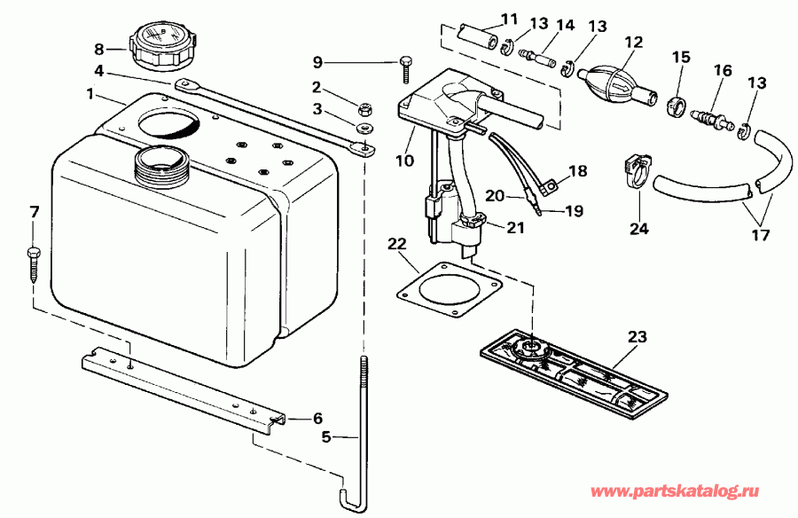 ��������� �������� ����� EVINRUDE E150TXESB 1990  - .8 Gallon - 8 ������