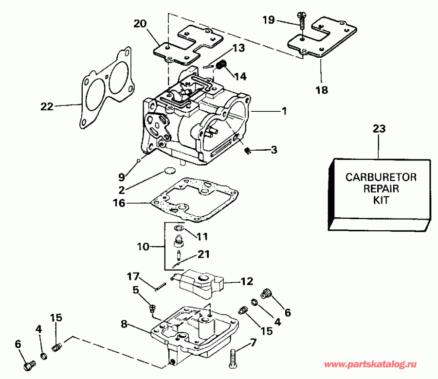 �������� ����� Evinrude E155WTLESM 1990  - rburetor / rburetor