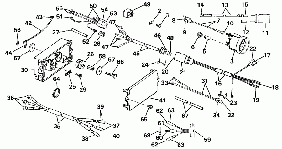 �������� ��������� ����� Evinrude E155WTXESM 1990  - wer Trim / tilt ��������� / wer Trim/tilt Electrical