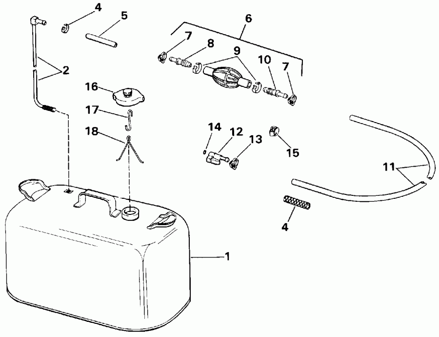  Evinrude E175STLESE 1990  - el Tank