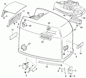 ������ ��������� (�����) - Johnson - 185 (Engine Cover - Johnson - 185)