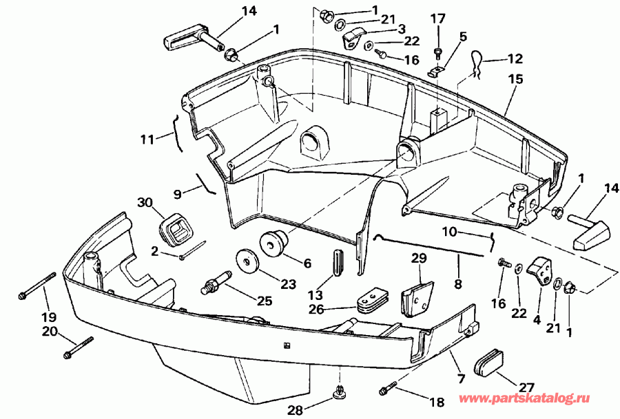 ��������� ��������� EVINRUDE E185ESXESS 1990  - wer ������ ��������� (�����) - wer Engine Cover