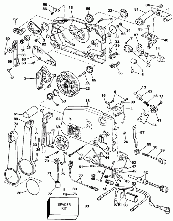    EVINRUDE E185ESXESS 1990  - mote Control