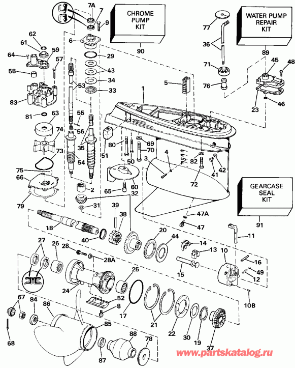 ����� Evinrude E200STLESE 1990  - �������� Rotation Early P����uction - Standard Rotation Early Production