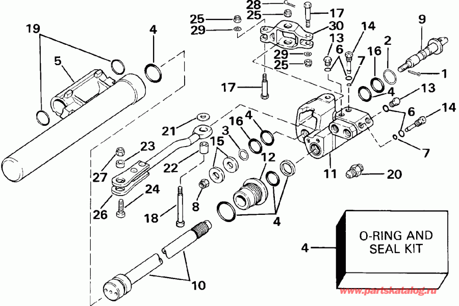 ����� EVINRUDE E225PLESS 1990  - linder & Valve Assembly - linder & ������ Assembly