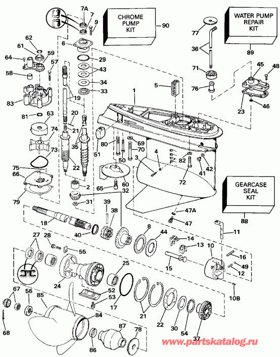  EVINRUDE E225PLESS 1990  - Standard Rotation Late Production - �������� Rotation Late P����uction