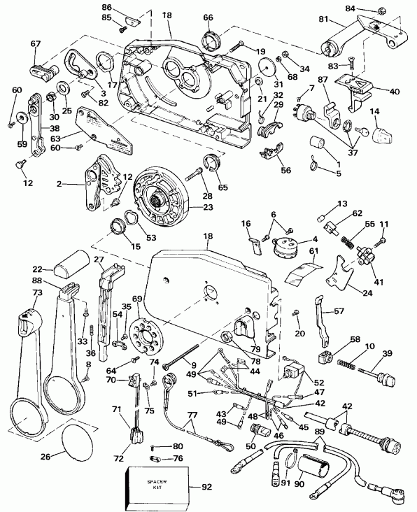 ��������� �������� ����� Evinrude E225PLESS 1990  - nition System & Starter Motor / nition System & ��������� ��������