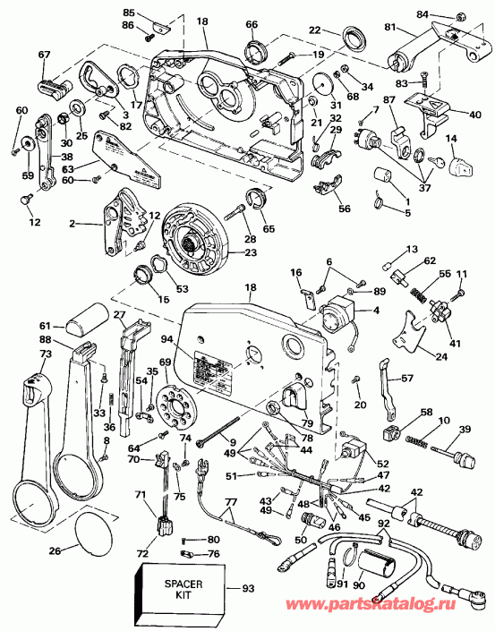    EVINRUDE E225PLESS 1990  - mote Control / mote 