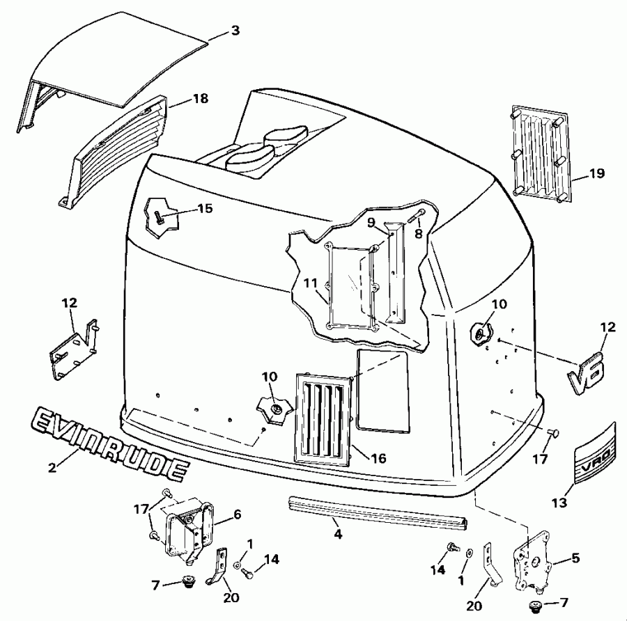 ��������� Evinrude E225PXESS 1990  - Evinrude - 200 Stl Ve200sl Models - Evinrude - 200 Stl Ve200sl Models
