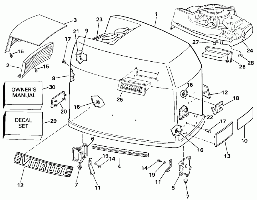 ��������� ����� ������� E225PXESS 1990  - Evinrude - 200tx, 200cx, 225t, 225p, 225c / Evinrude - 200tx, 200cx, 225t, 225p, 225c