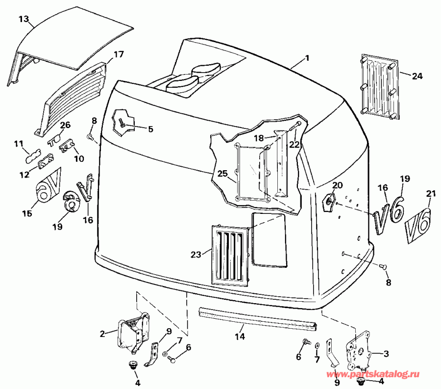 ��������� �������� ����� EVINRUDE E225PXESS 1990  - Johnson - 200 Stl, Ve200sl / Johnson - 200 Stl, Ve200sl