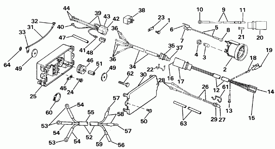 ����� Evinrude E225PXESS 1990  - wer Trim/tilt Electrical - wer Trim / tilt ���������
