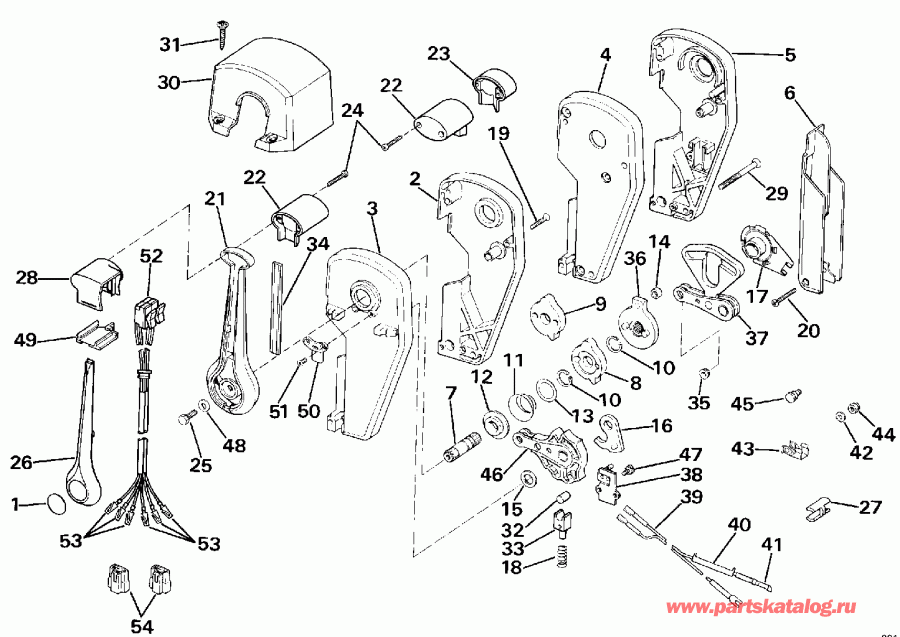 ����� ������� E225PXESS 1990  - Binnacle ���������, Dual ����� - Binnacle Mount, Dual Lever