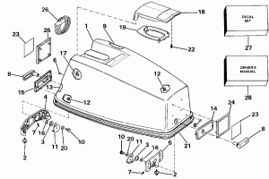 ������ ��������� (�����) - Evinrude - 185 (Engine Cover - Evinrude - 185)