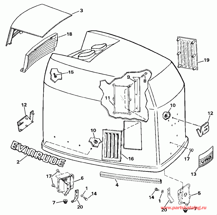 ��������� Evinrude E225TXESS 1990  - Evinrude - 200 Stl Ve200sl Models / Evinrude - 200 Stl Ve200sl Models