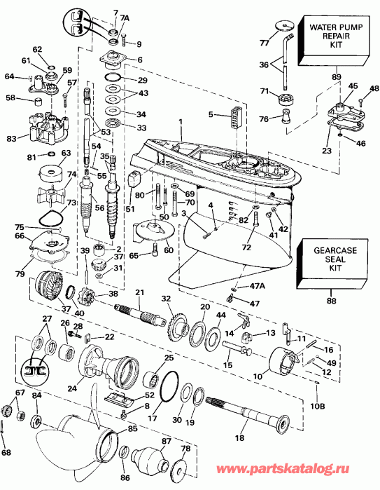 �������� ����� Evinrude E225TXESS 1990  - Counter Rotation