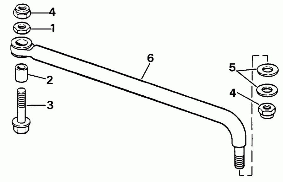 ��������� ����� Evinrude E225TXESS 1990  - ee������ ��������� Kit �� Power ������� ������� - eering Connector Kit Non Power Steering