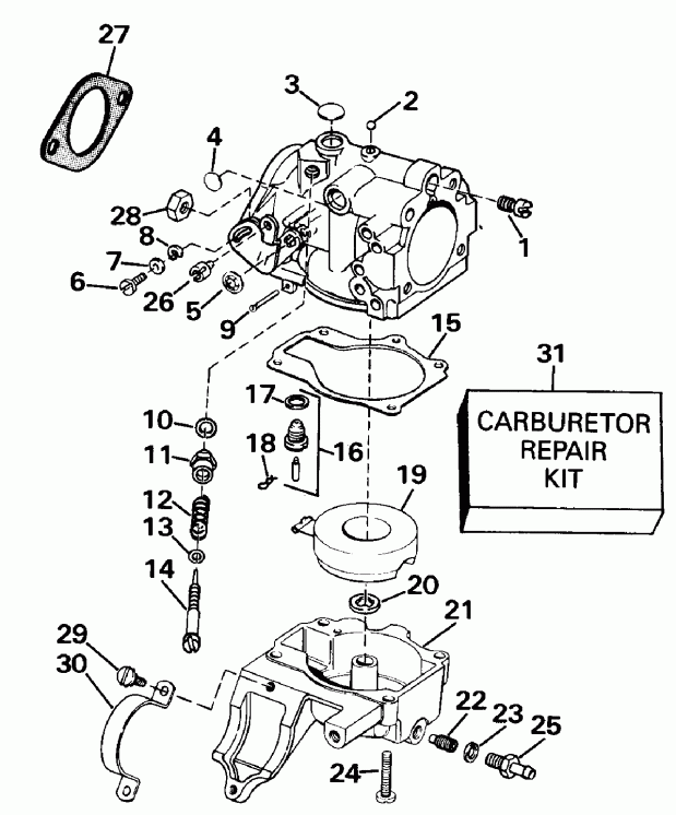 ��������� ����� ������� E25ELESE 1990  - rburetor / rburetor