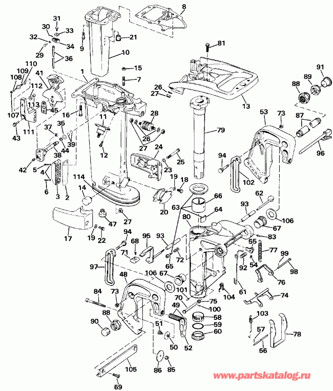 ����� EVINRUDE E25ELESE 1990  - dsection / dsection