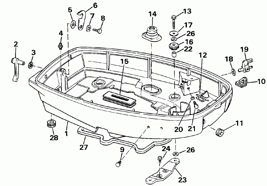 ��������� �������� ����� EVINRUDE E25RLESB 1990  - wer ������ ��������� (�����) / wer Engine Cover