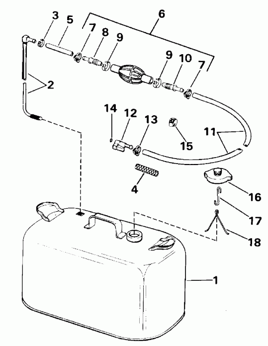 ��������� �������� ����� Evinrude E25RWESA 1990  - el Tank Without Gauge / el Tank Without Gauge