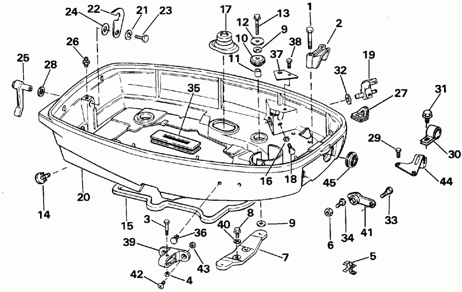 ��������� ��������� EVINRUDE E25RWLESA 1990  - gine Cover
