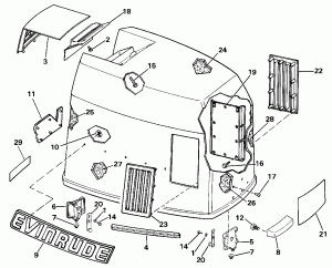 ������ ��������� (�����) - Evinrude 300 Models (Engine Cover - Evinrude 300 Models)