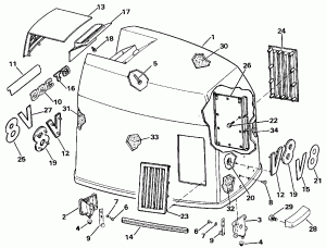 ������ ��������� (�����) - Johnson 300 Models (Engine Cover - Johnson 300 Models)