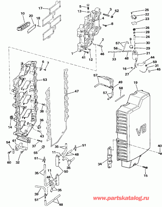 ��������� ����� Evinrude E300CXESB 1990  - take ��������� / take Manifold