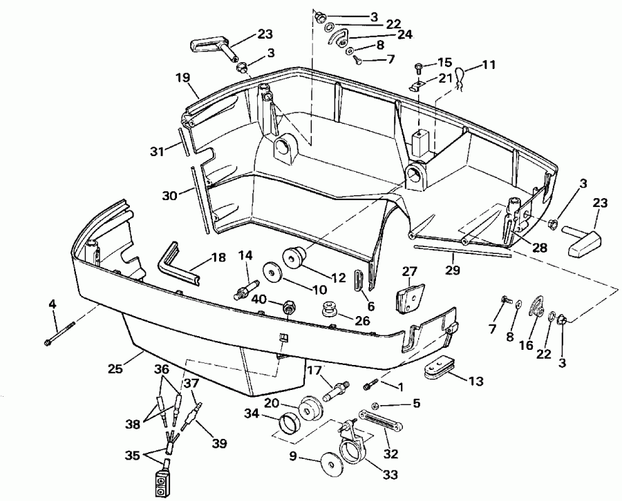 �������� ����� EVINRUDE E300CXESB 1990  - wer ������ ��������� (�����) - wer Engine Cover