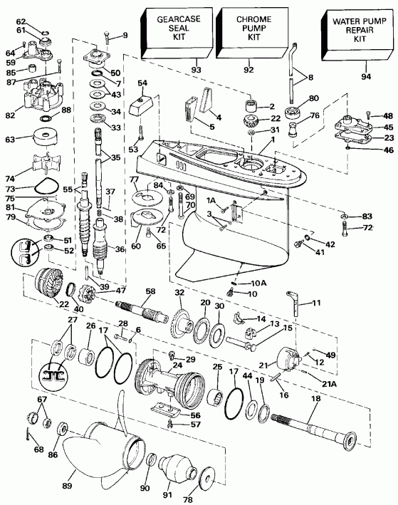 ��������� ����� EVINRUDE E300PLESB 1990  - Counter Rotation