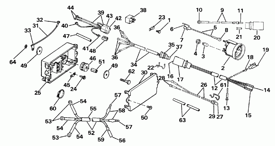 ����� EVINRUDE E300PLESB 1990  - wer Trim/tilt Electrical